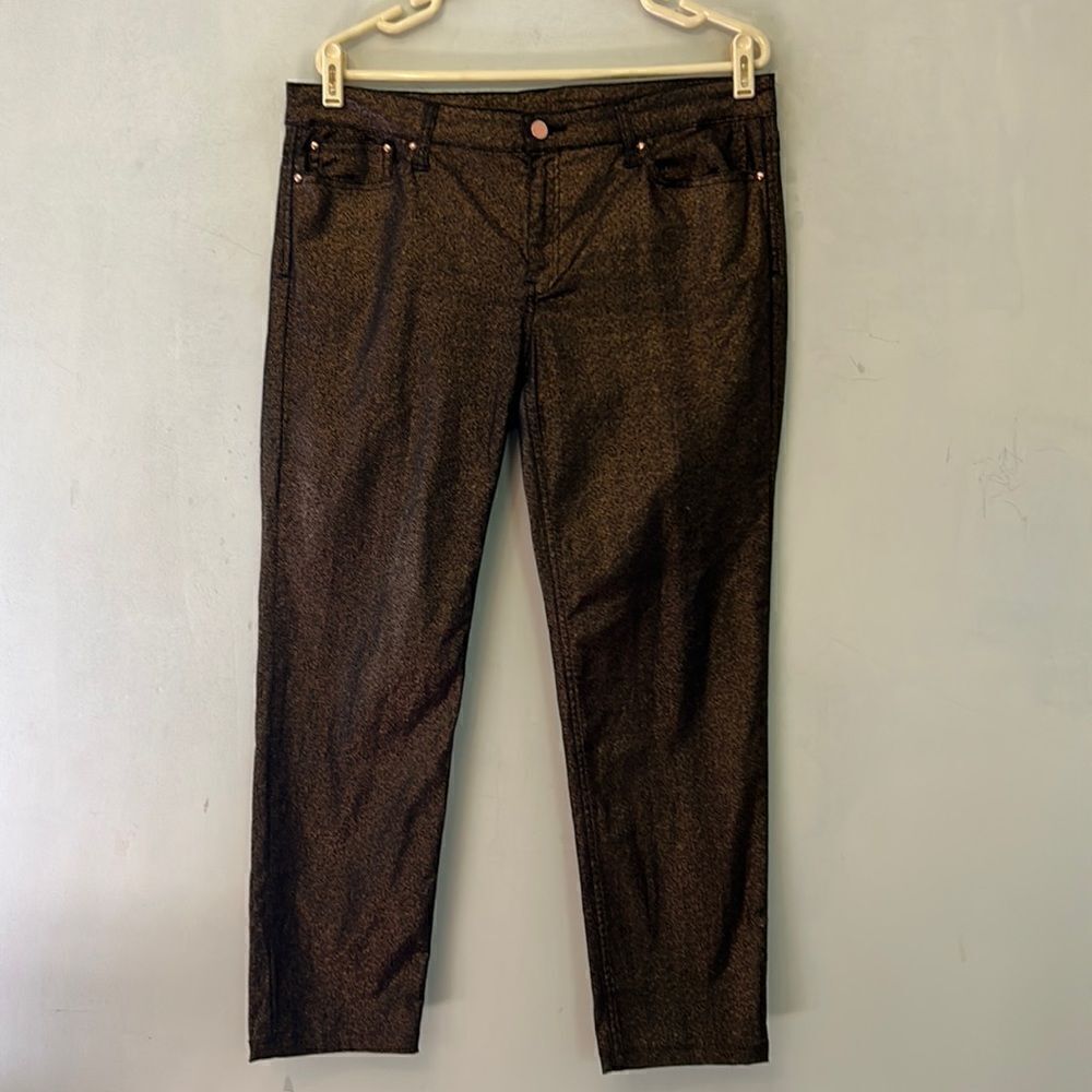 MNG gold sparkly jeans Size 12